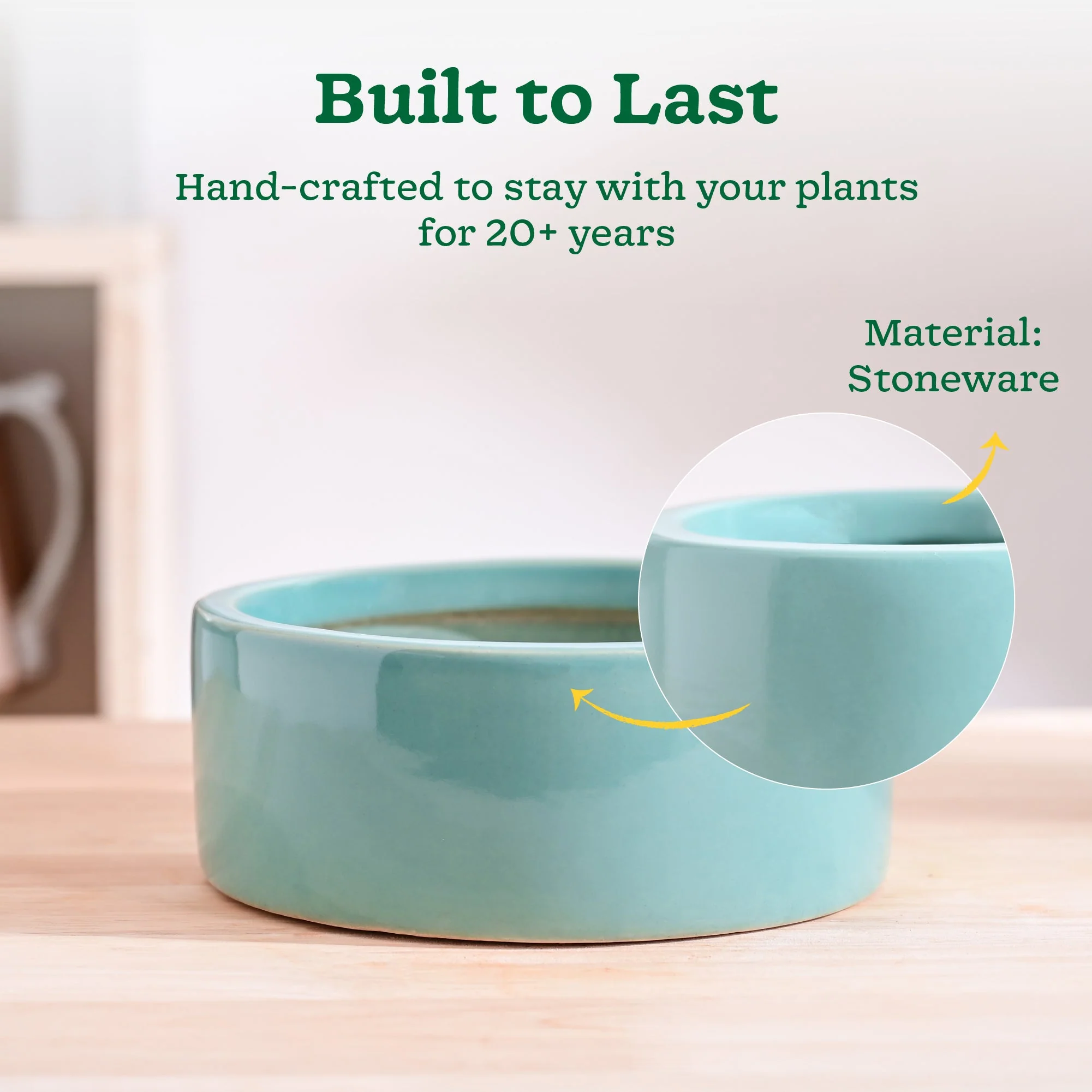 Lilac Stories Flat Ceramic Planter - Image 3