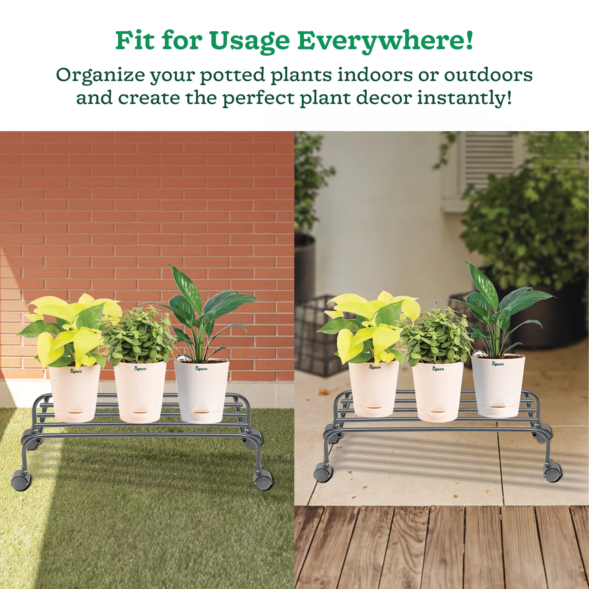 Metal Plant Stands with Wheels Set of 2 - Image 14