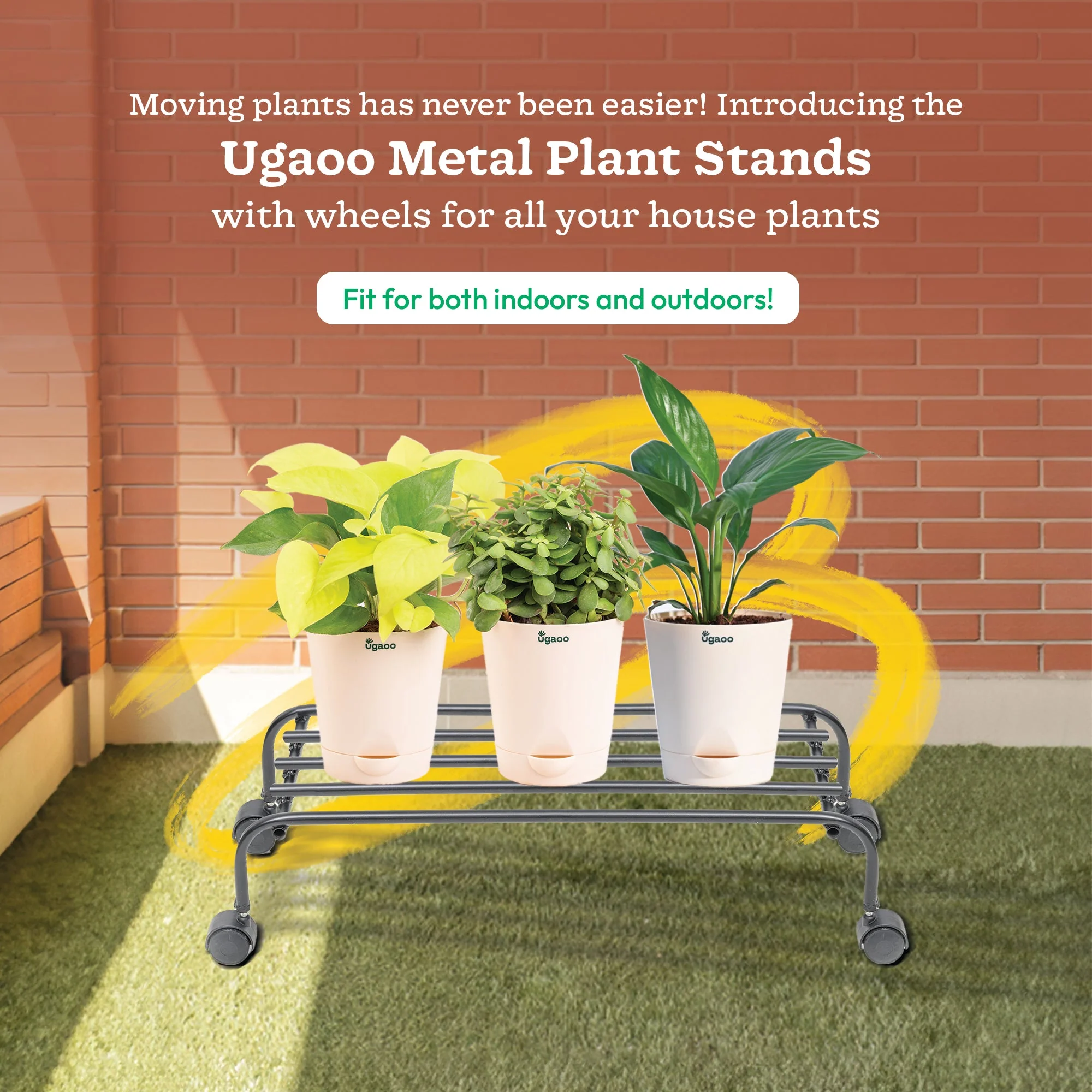 Metal Plant Stands with Wheels Set of 2 - Image 16