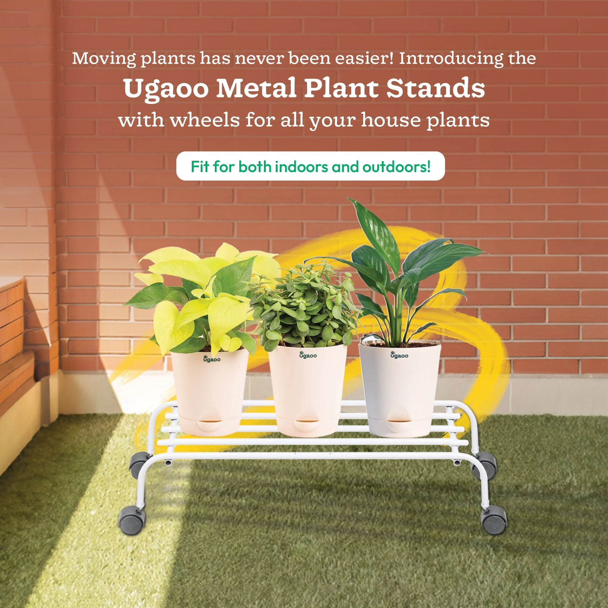Metal Plant Stands with Wheels Set of 2 - Image 8