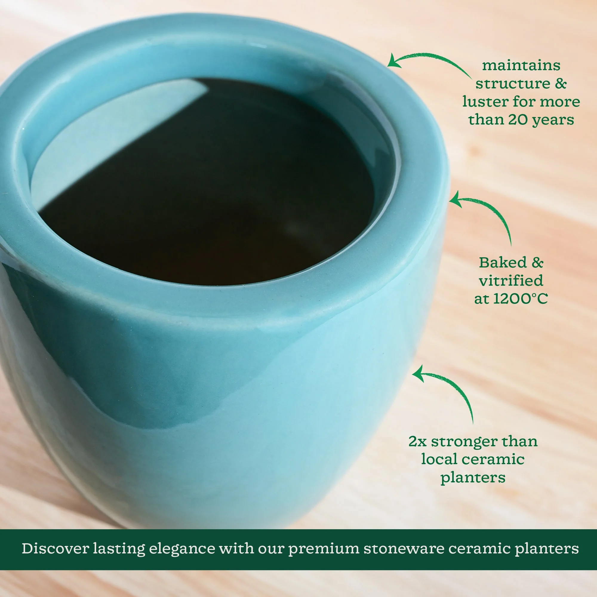 Nature's Hum Slim Ceramic Planter - Image 5