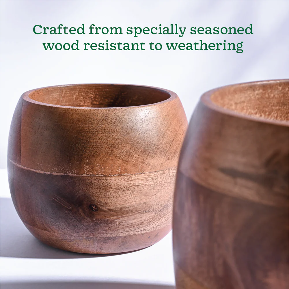 Orbit Wooden Planter - Set of 2 - Image 5