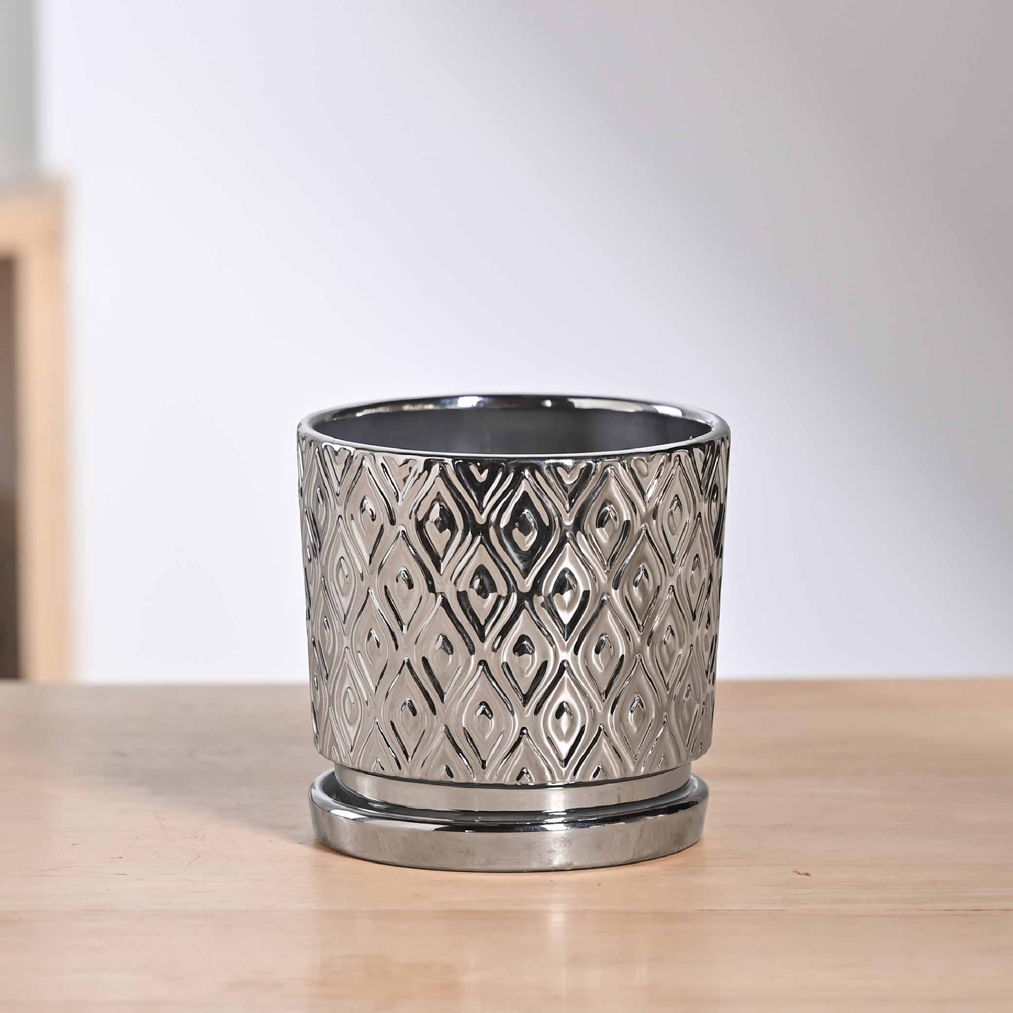Peacock ceramic pot 5 inch - Image 2