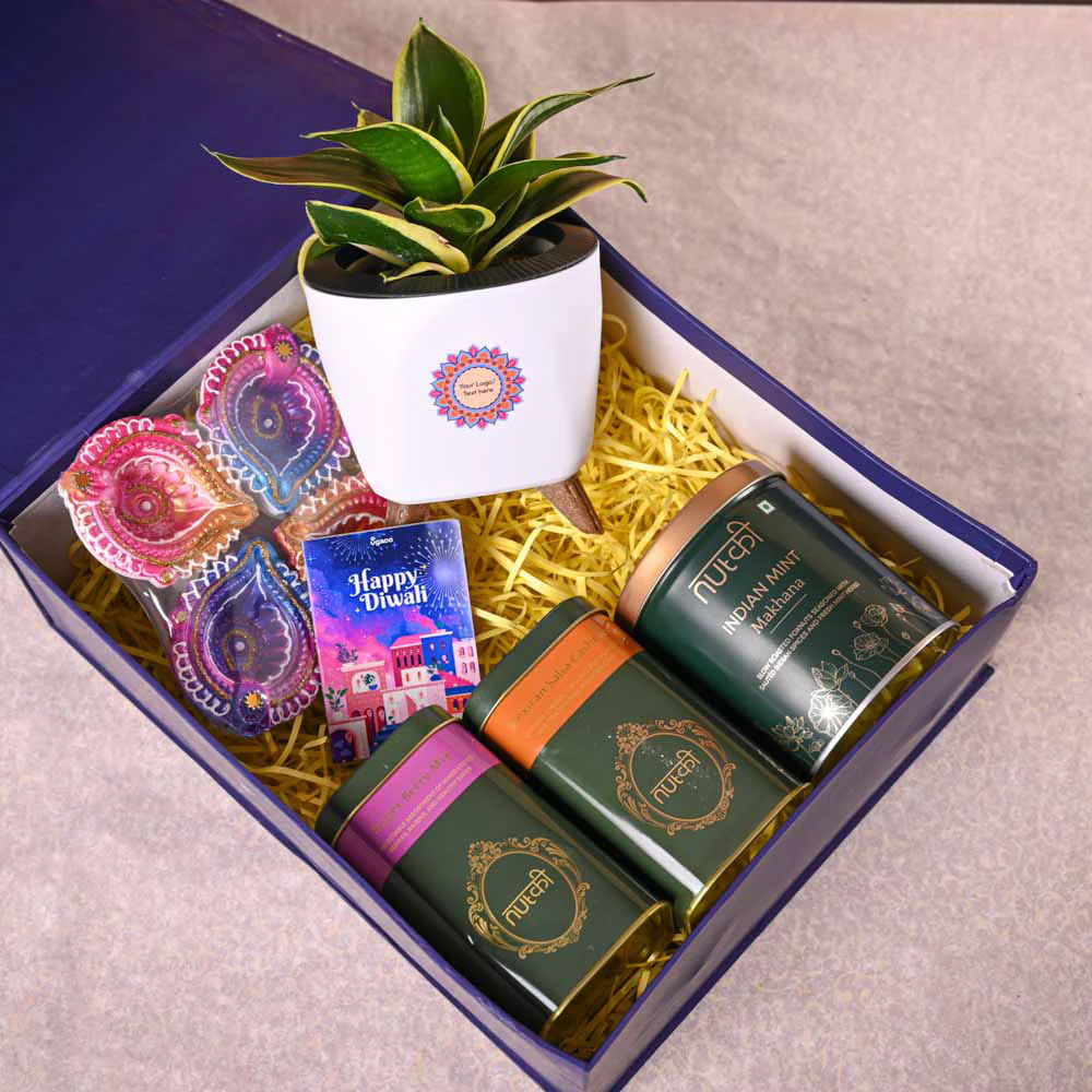 Snake Plant Golden Hahnii & Nutki Diwali Gift Hamper - Image 9