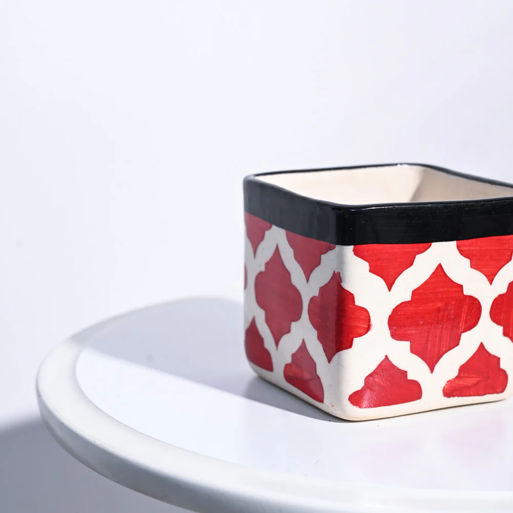 Square Ceramic Pot (3.5 Inch Width) - Image 4