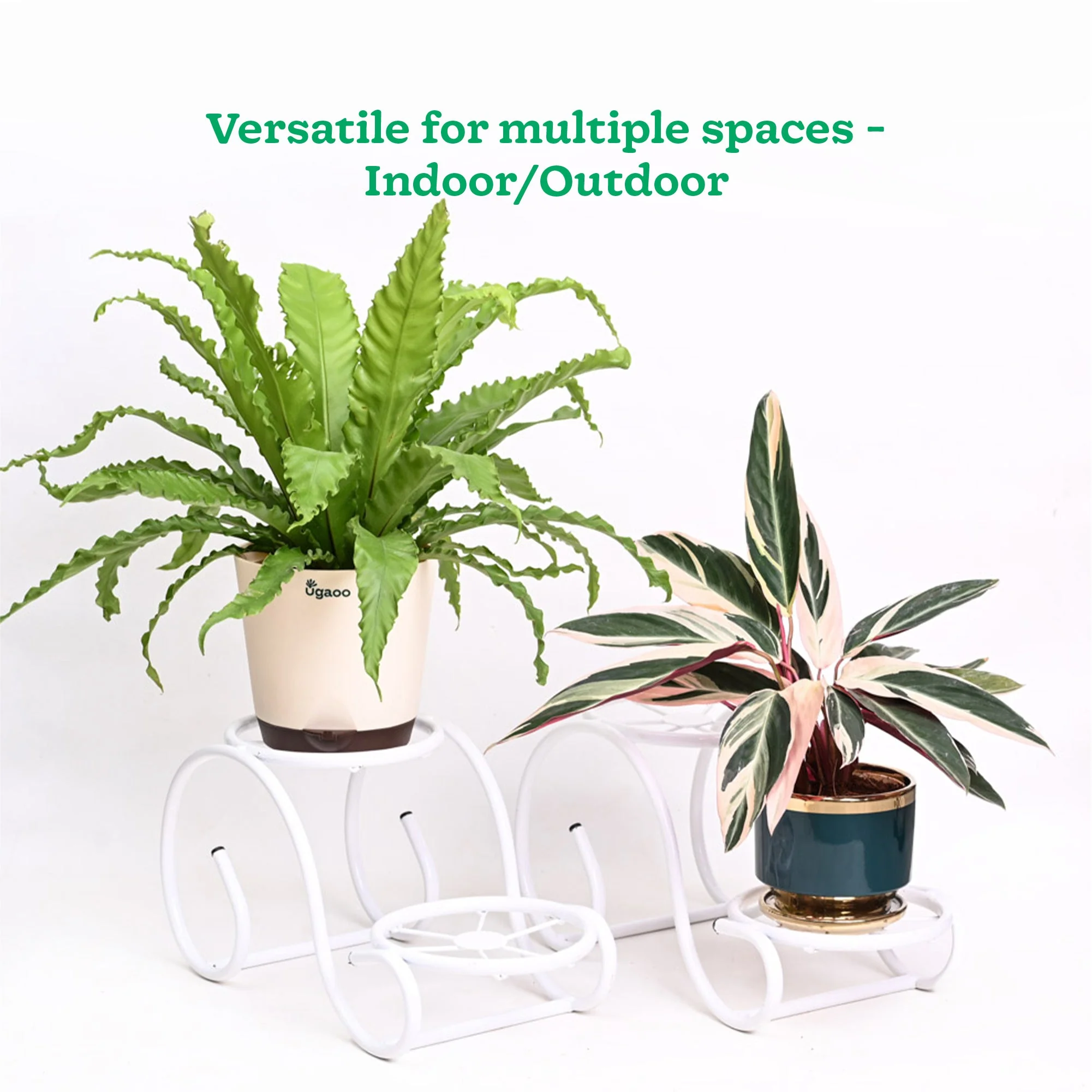 Swirl Decorative Plant stand- Set of 2- White - Image 4