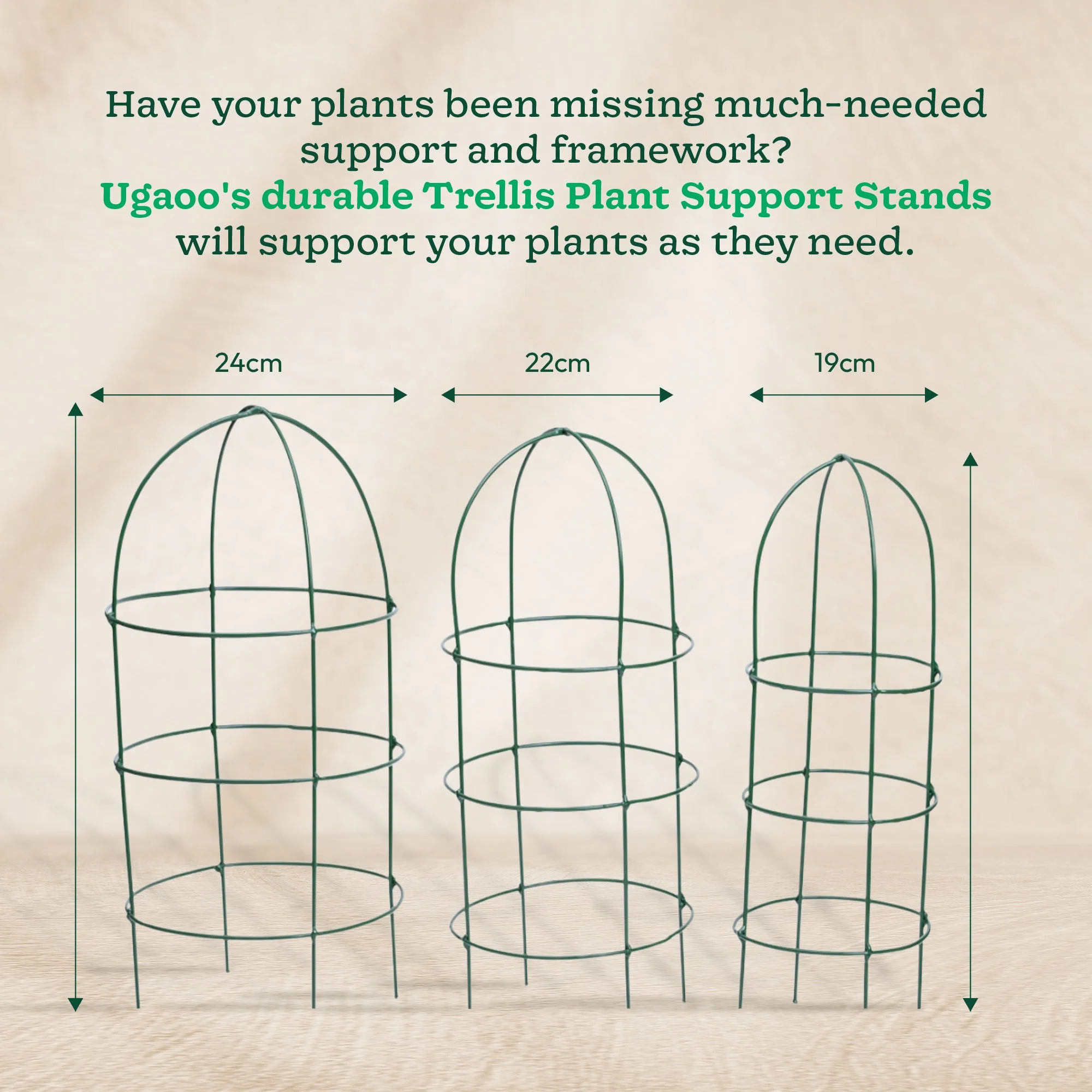 Trellis Plant Support Stands - Set of 3 - Image 3