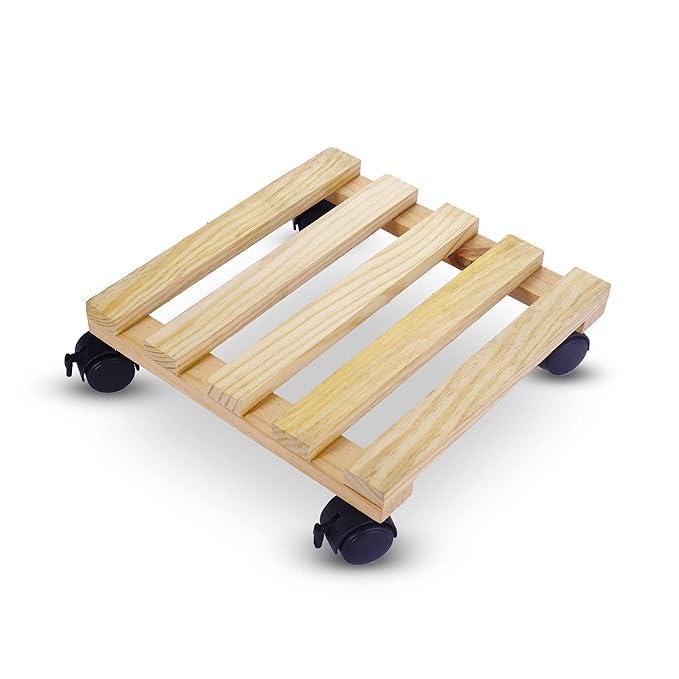 Wooden Plant Stand with Wheels - Image 4